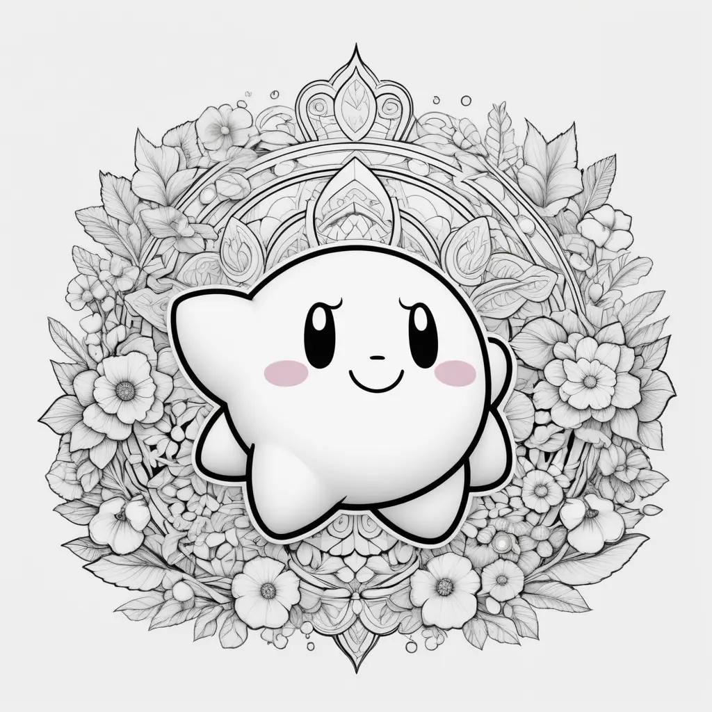 Colorful Kirby coloring pages featuring a cute, smiling star