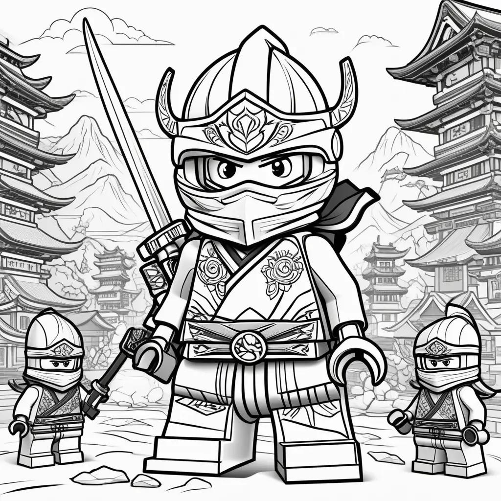 Colorful Lego ninjago coloring pages of characters