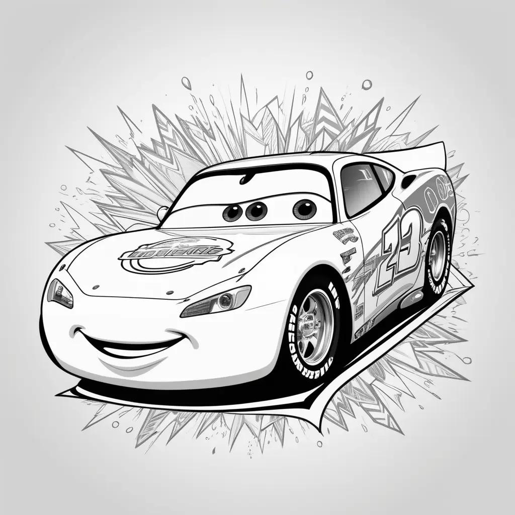 Colorful Lightning McQueen Coloring Pages for Kids