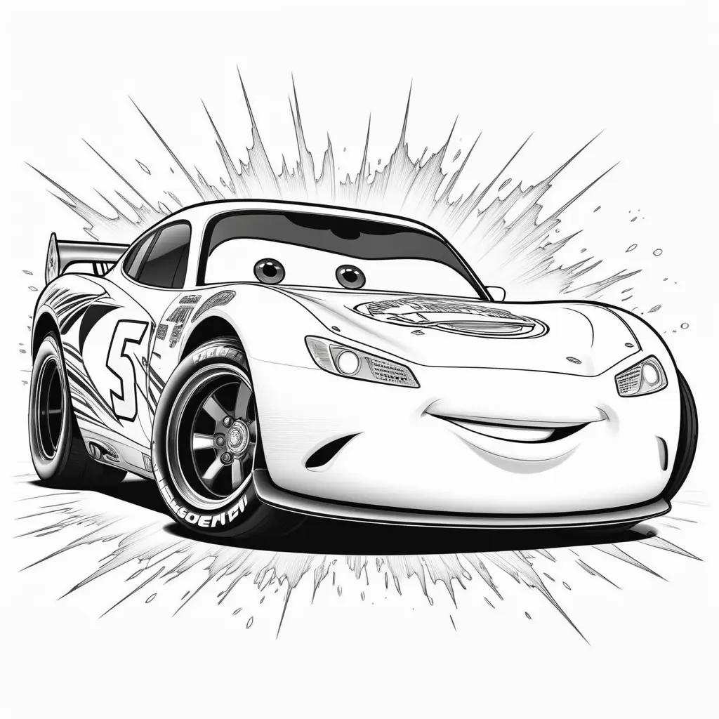 Colorful Lightning McQueen Coloring Pages for Kids