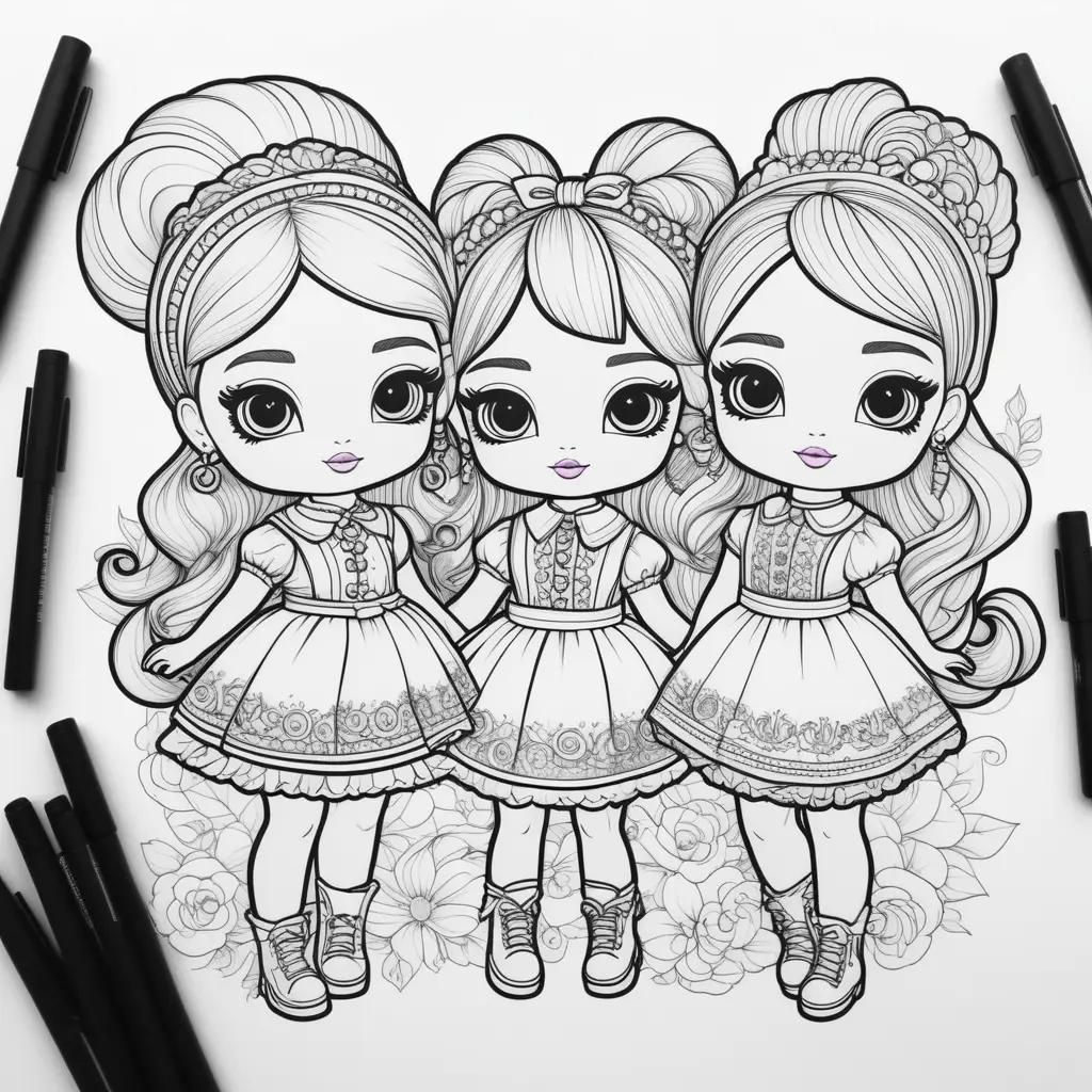 Colorful Lol Dolls Coloring Pages for Kids