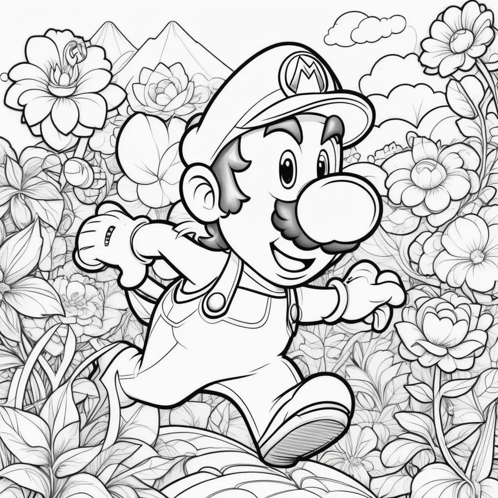 Colorful Mario Coloring Pages for Kids