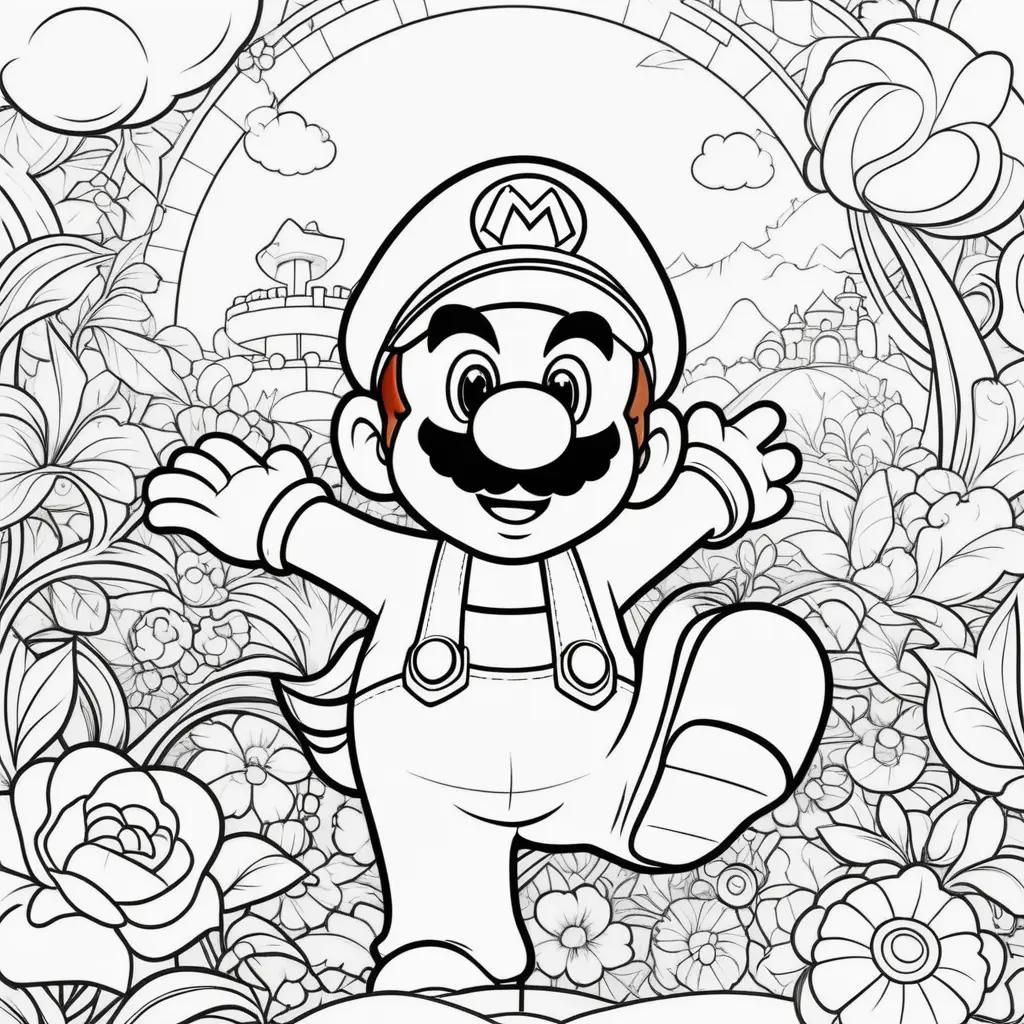 Colorful Mario Coloring Pages for Kids