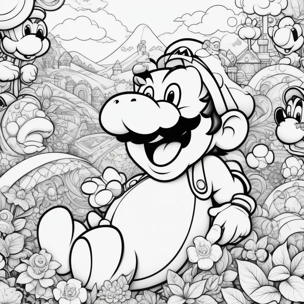 Colorful Mario cartoon pages are available for download