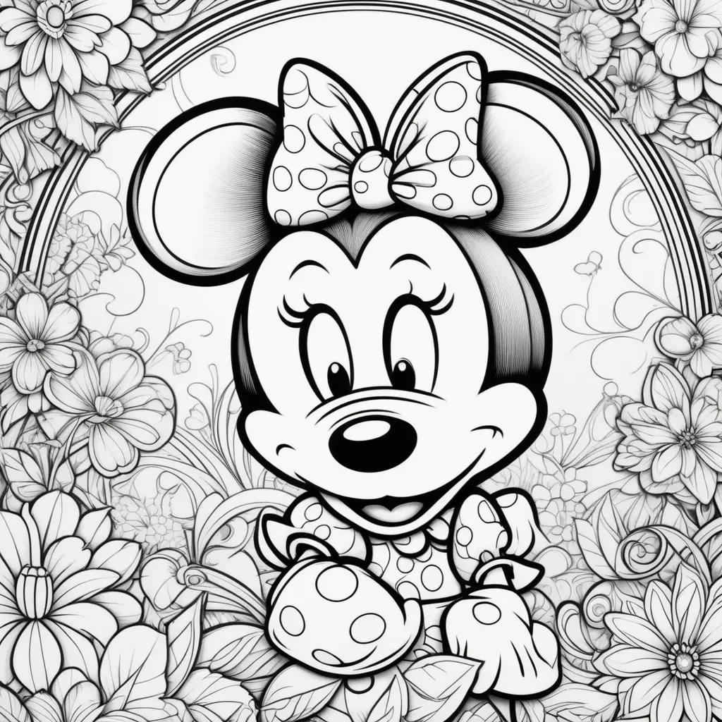 Colorful Minnie Mouse Coloring Pages for Adults