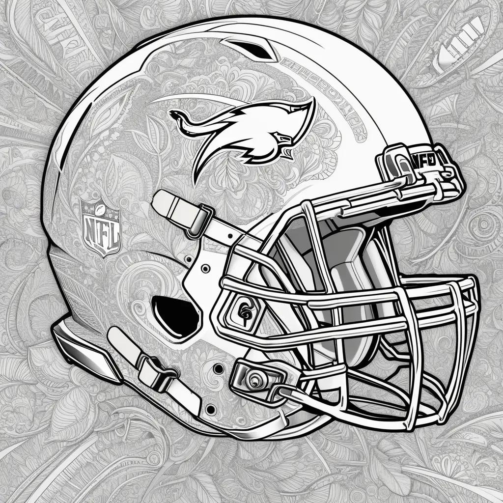 Colorful NFL football helmet design with paisley background