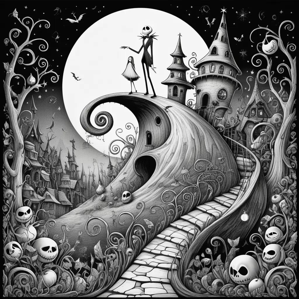 Colorful Nightmare Before Christmas Coloring Page