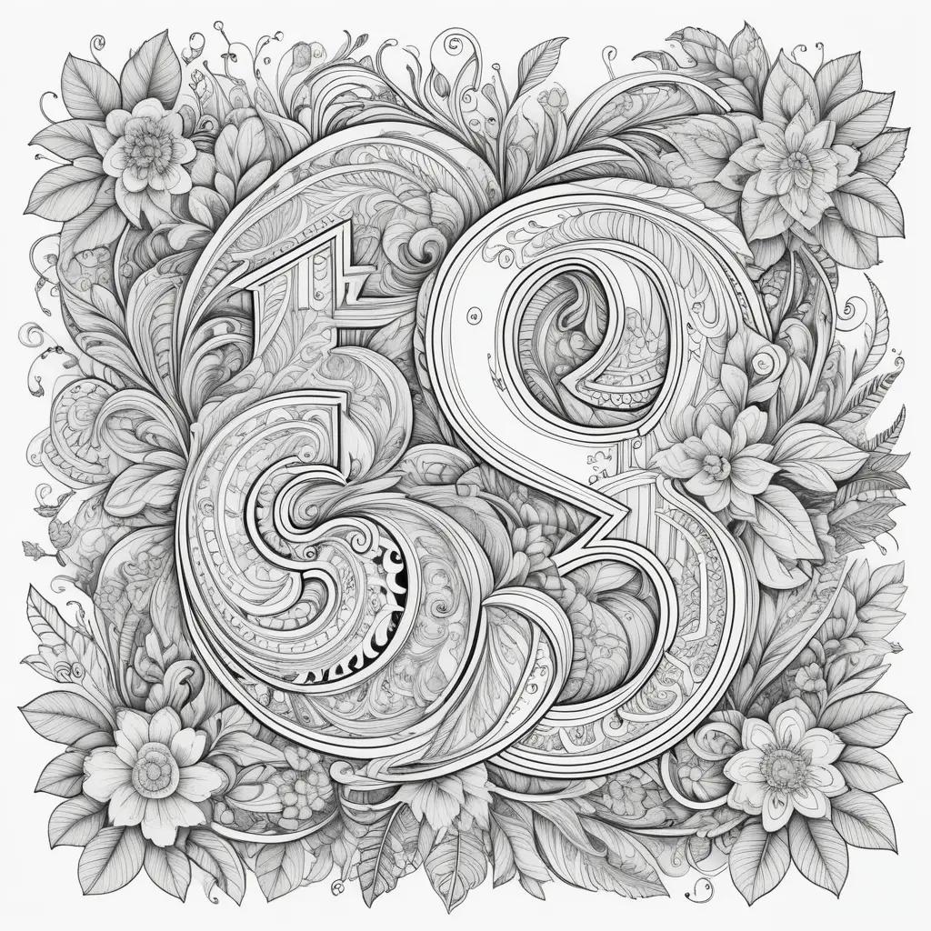 Colorful Numbers Coloring Pages - 13, 14, 15