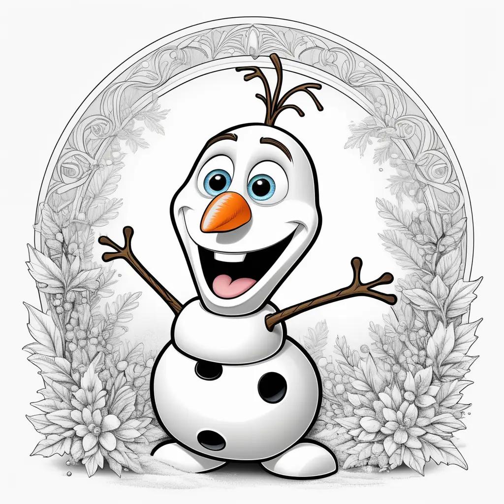 Colorful Olaf smiling in a circle