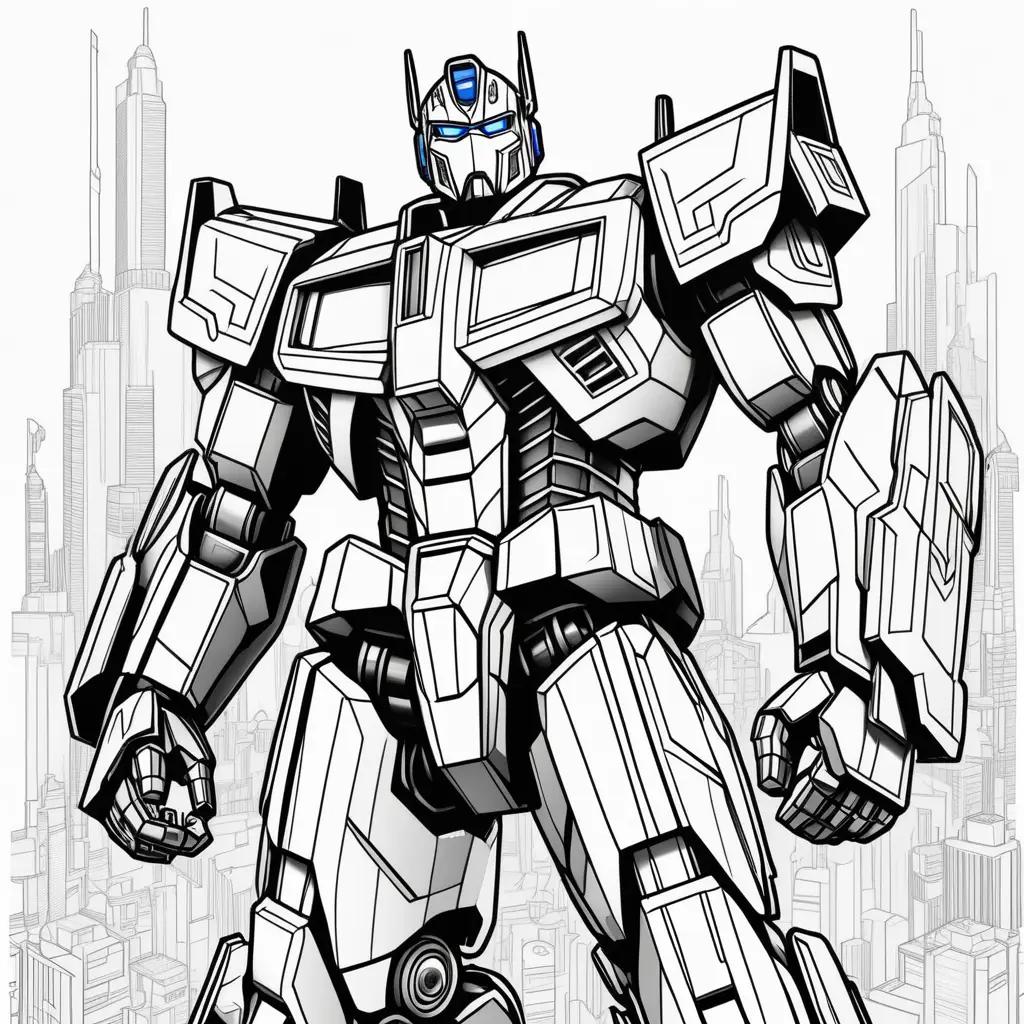 Colorful Optimus Prime Coloring Pages for Kids