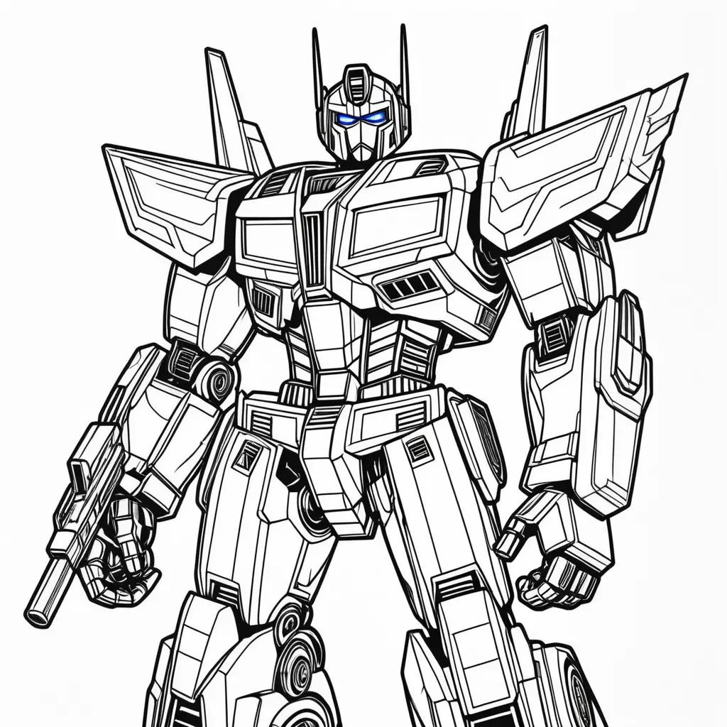 Colorful Optimus Prime Coloring Pages for Kids