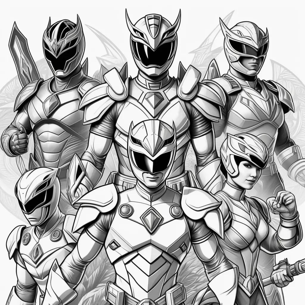 Colorful Power Rangers Coloring Pages