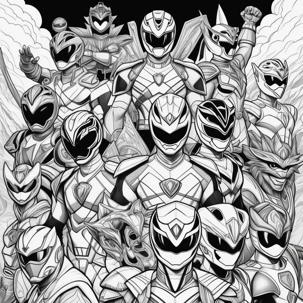 Colorful Power Rangers Coloring Pages