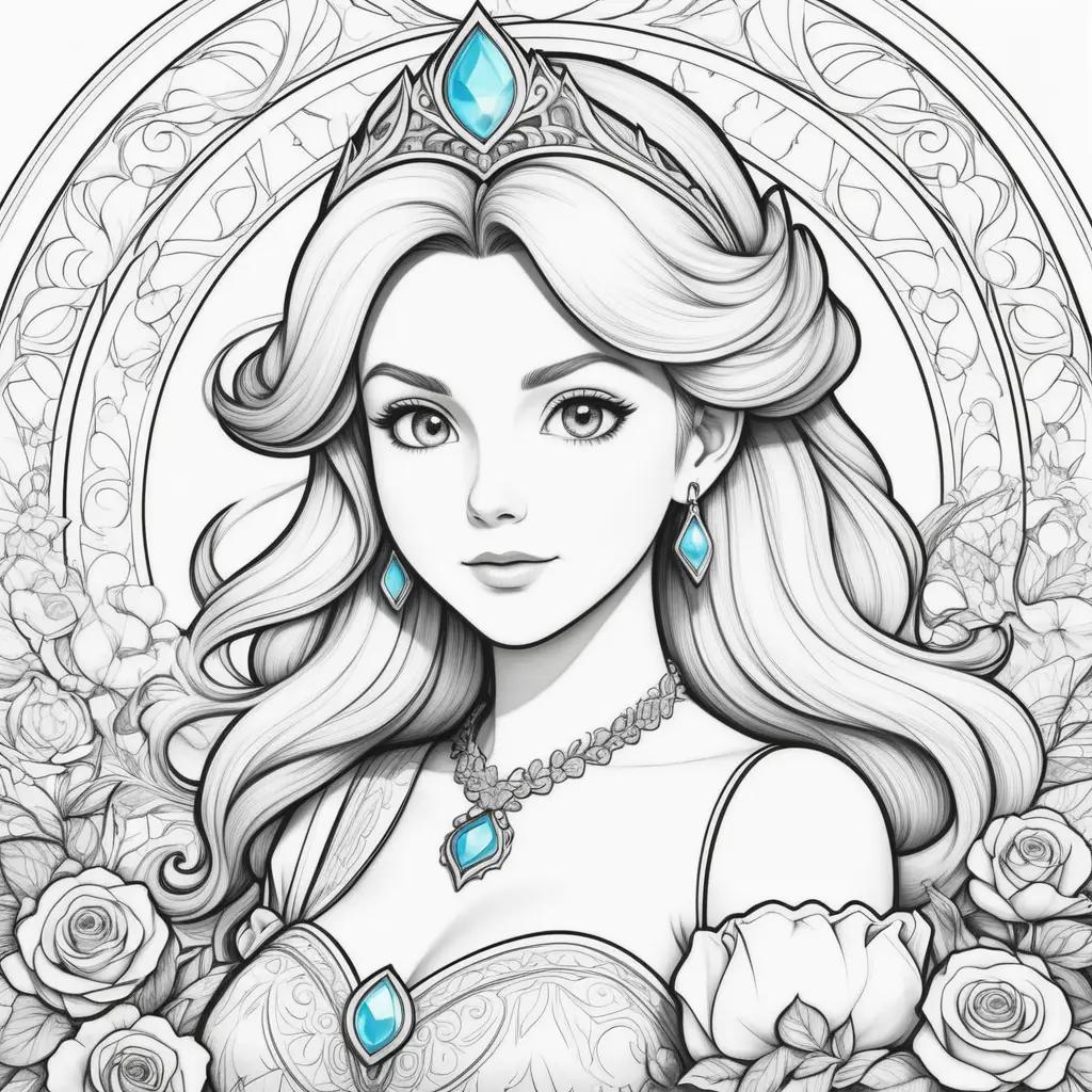 Colorful Princess Rosalina Coloring Pages for Kids