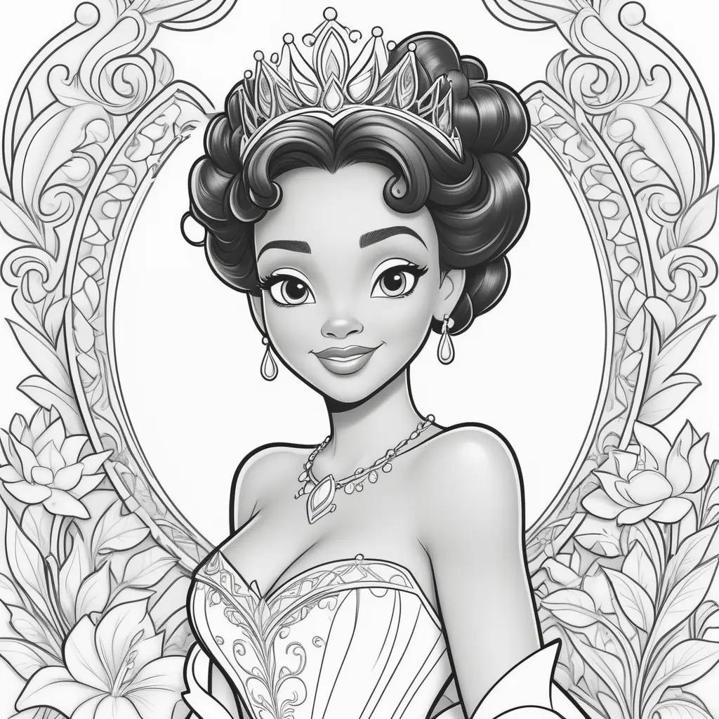 Colorful Princess Tiana Coloring Pages for Kids