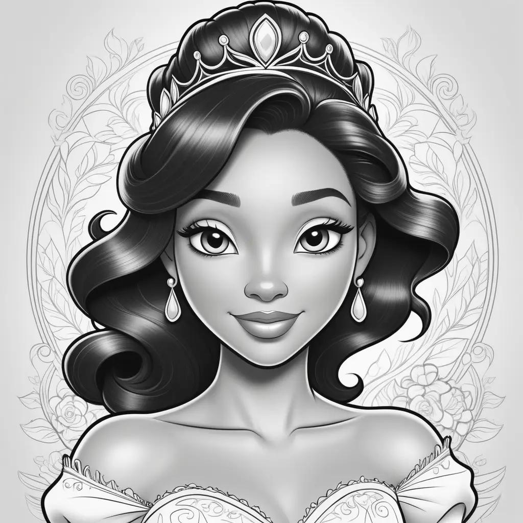 Colorful Princess Tiana Coloring Pages