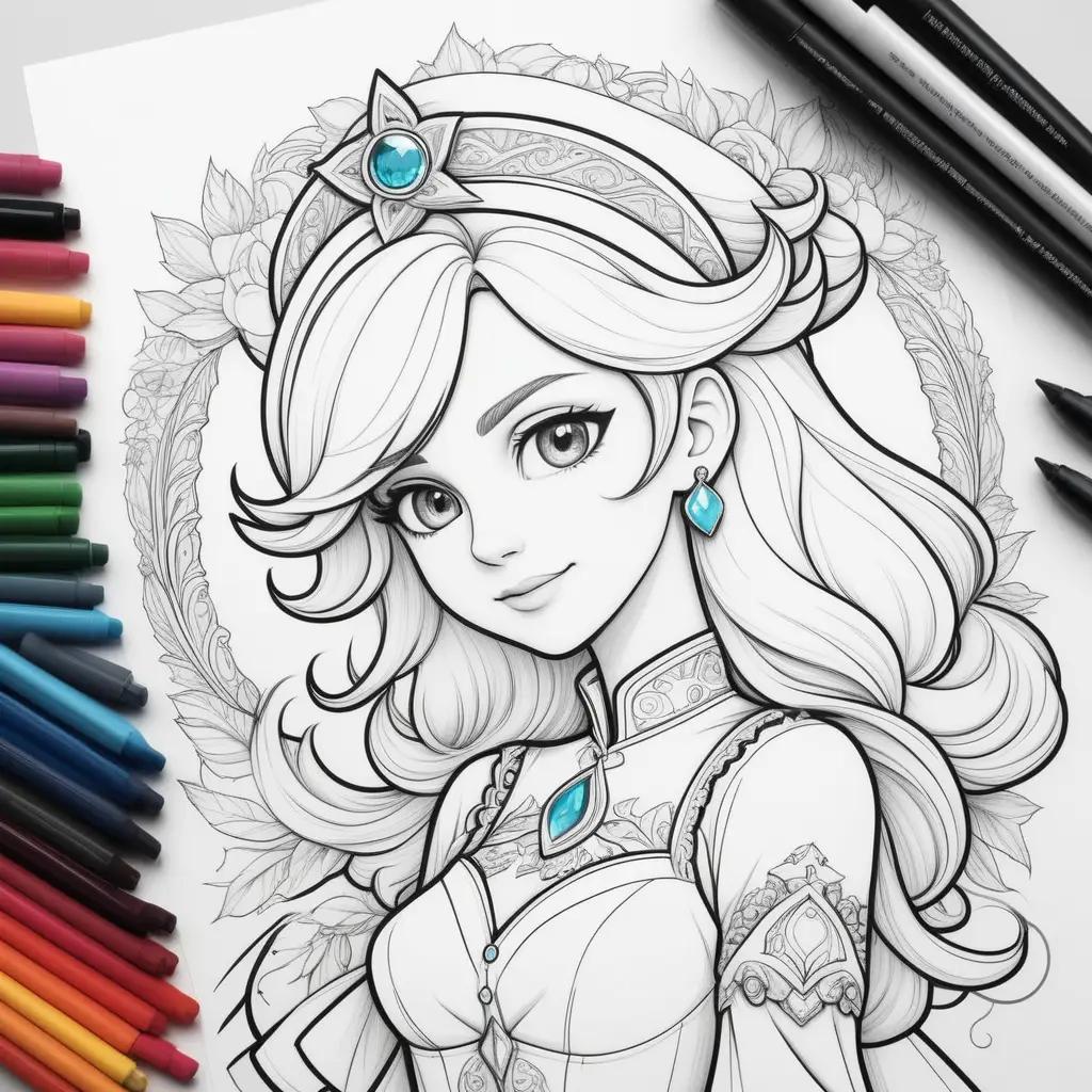 Colorful Rosalina Coloring Pages Show a Beautiful Cartoon