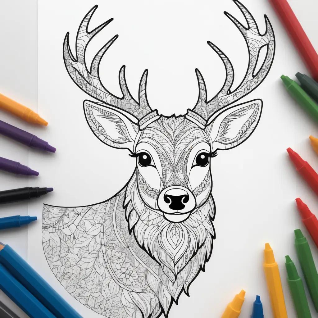 Colorful Rudolph the Red Nosed Reindeer Coloring Page