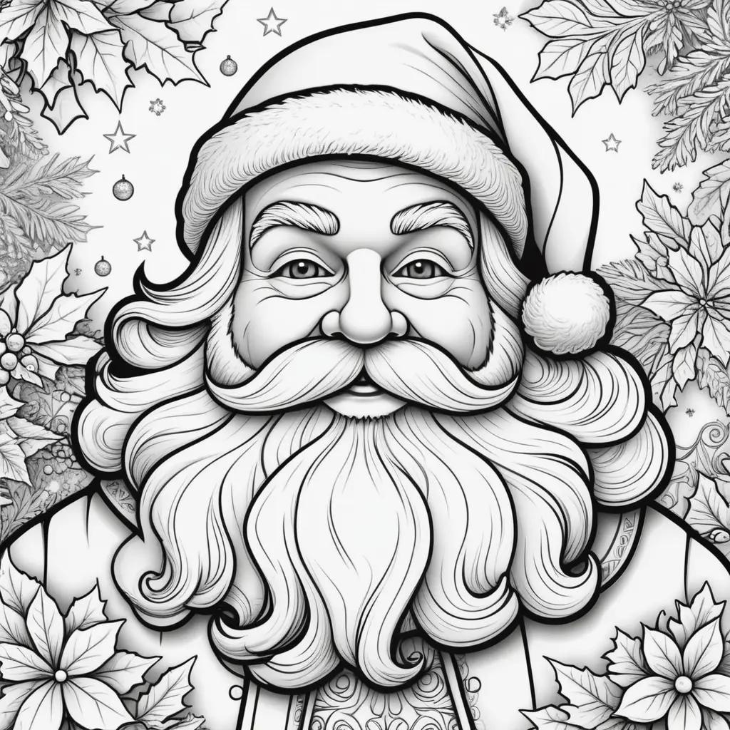 Colorful Santa Claus coloring pages for kids