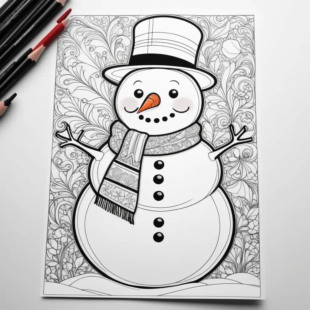 Colorful Snowman Coloring Pages for Kids