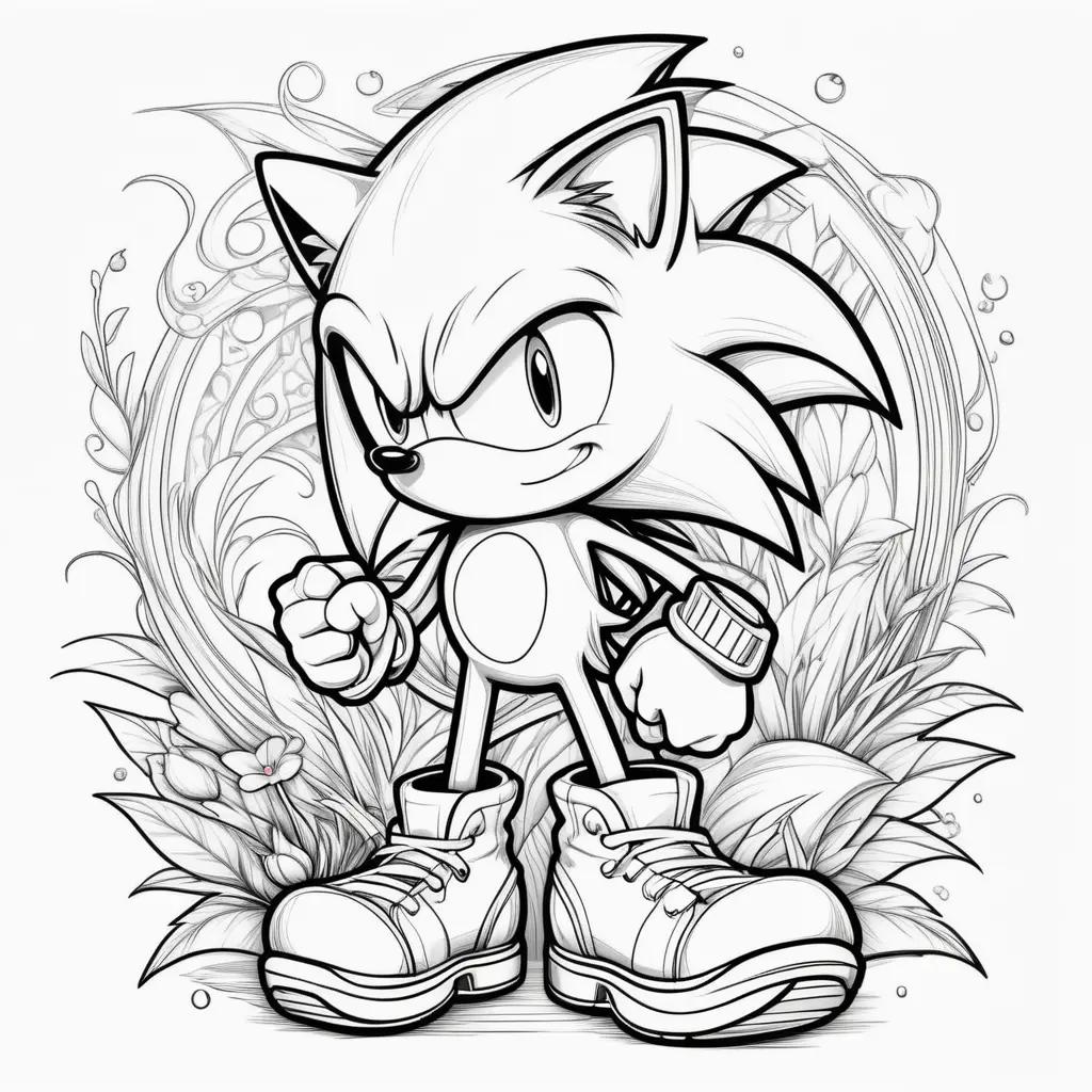 Colorful Sonic coloring pages for kids