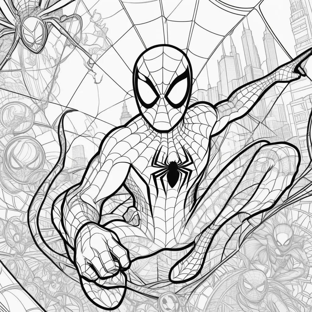 Colorful Spider-Man and his Amazing Friends Coloring Pages