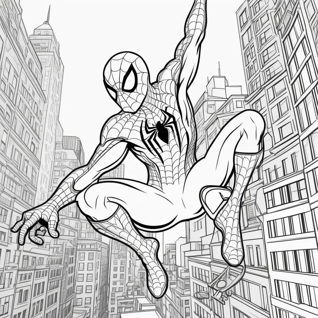 Colorful Spiderman coloring pages free online for kids