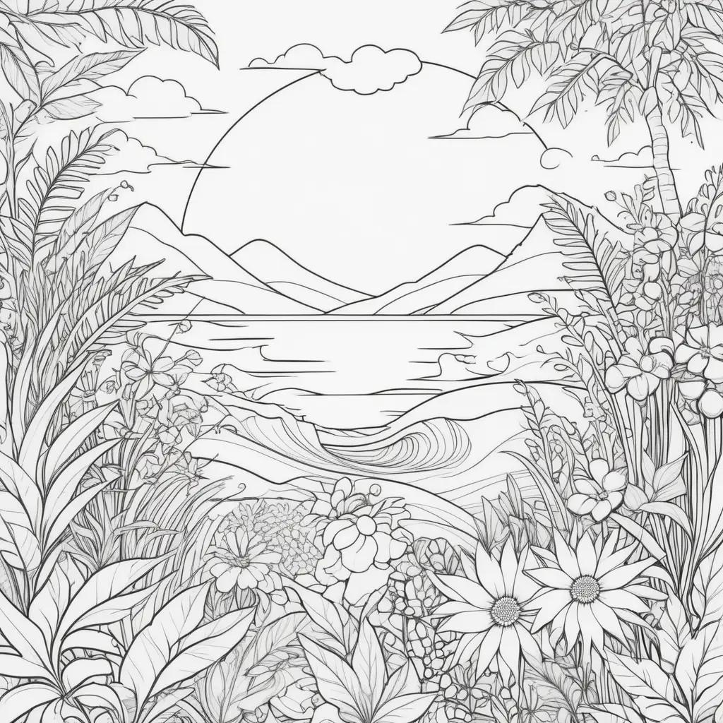 Colorful Summer Landscapes Coloring Pages