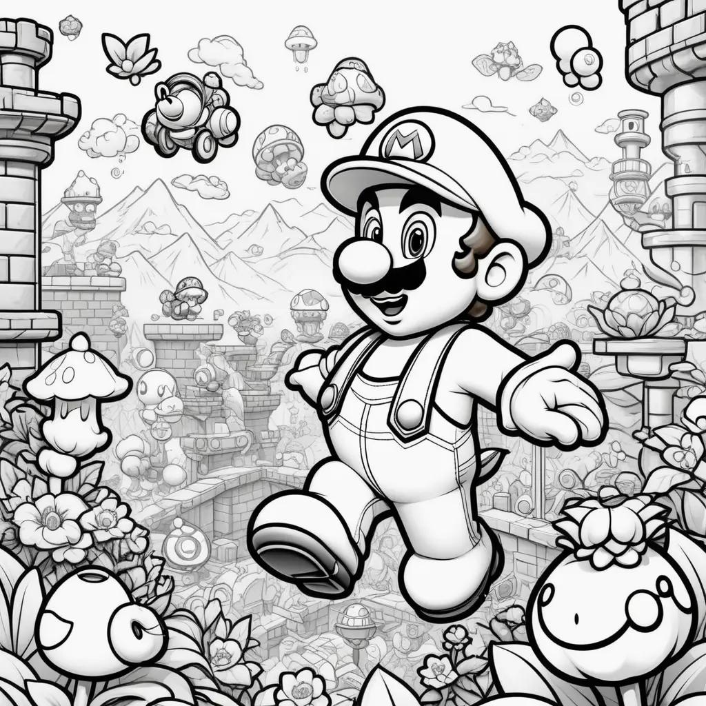 Colorful Super Mario Bros. Coloring Pages