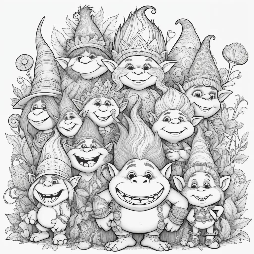 Colorful Trolls Coloring Pages Online