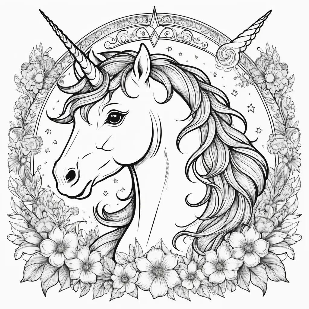 Colorful Unicorn Coloring Page: A Coloring Book for Adults