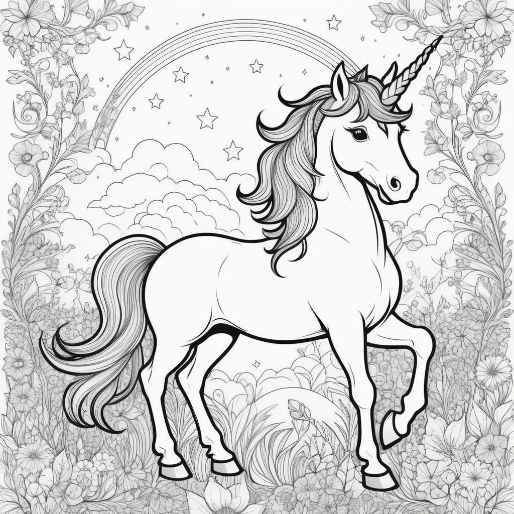 Colorful Unicorn Coloring Pages for Adults