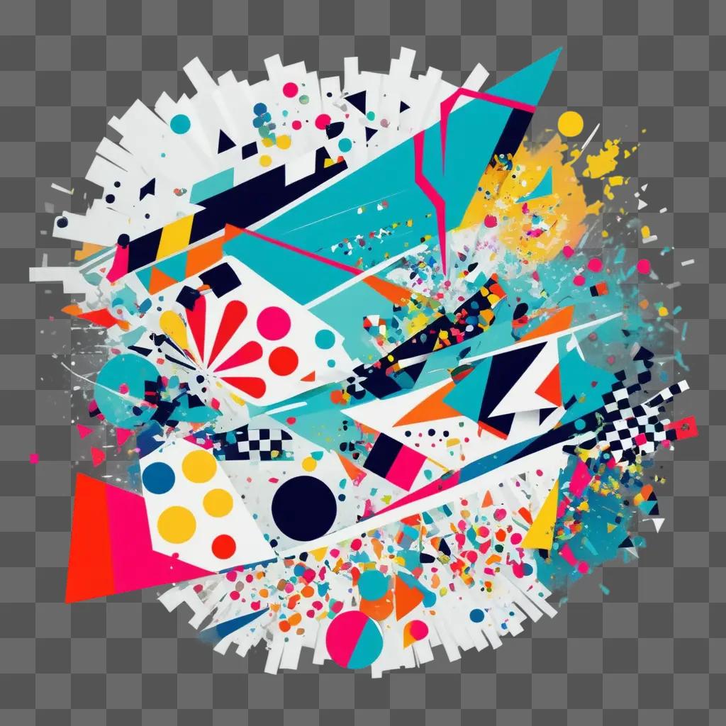 Colorful abstract image with random shapes