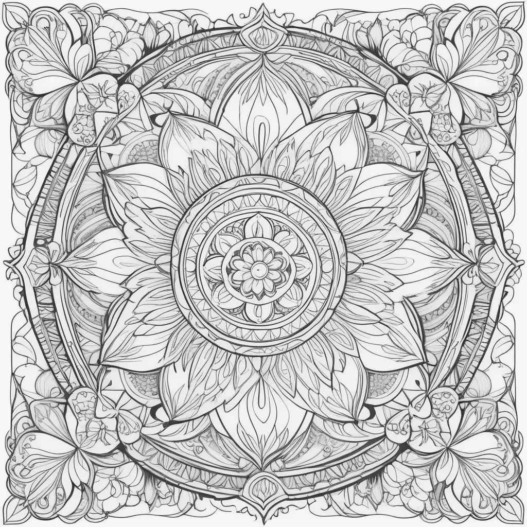 Colorful adult coloring pages with intricate patterns