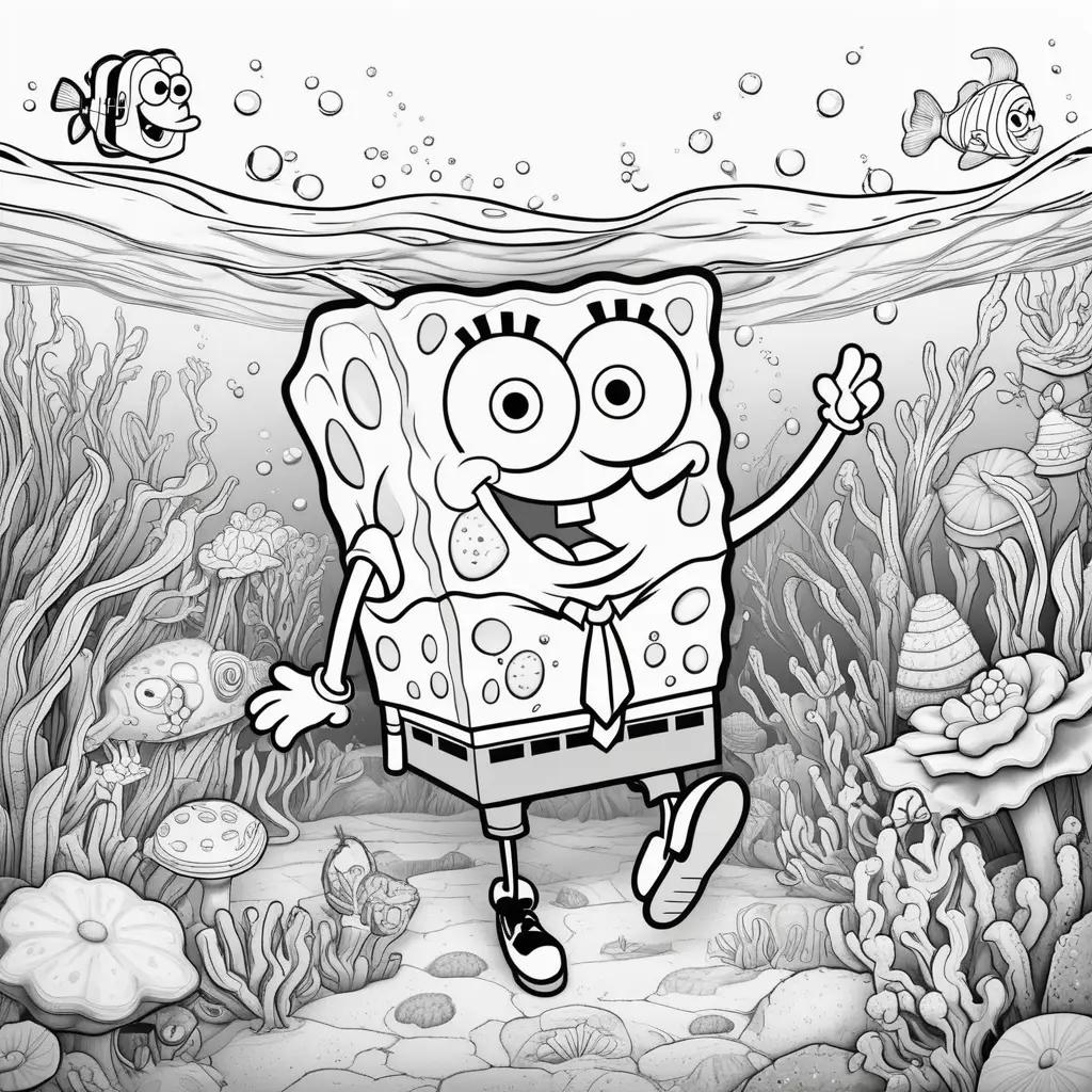 Colorful and fun coloring pages of Spongebob squarepants