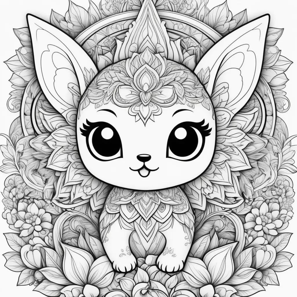 Colorful animal and flower drawing for lol coloring