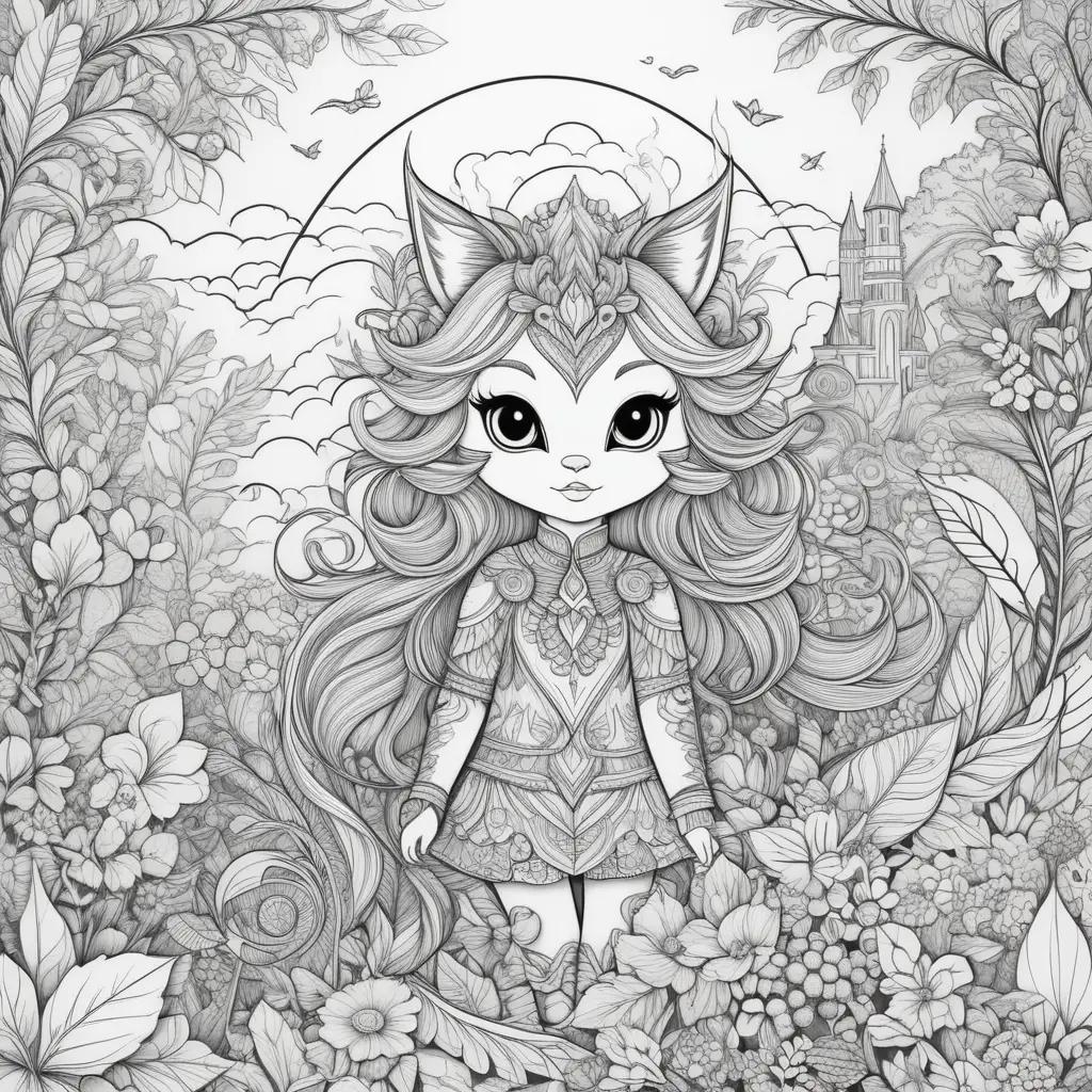 Colorful art and nature in black and white coloring pages