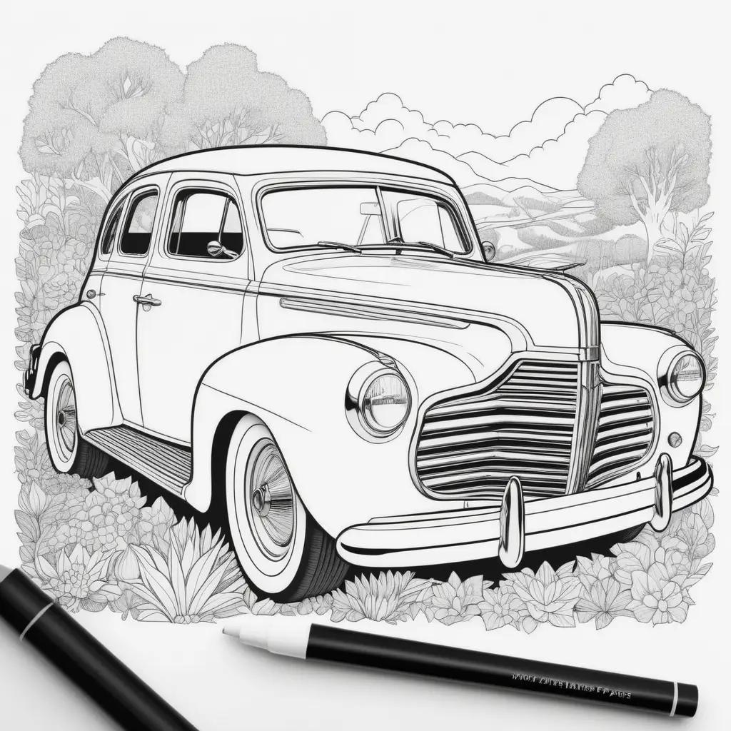 Colorful car coloring pages for kids