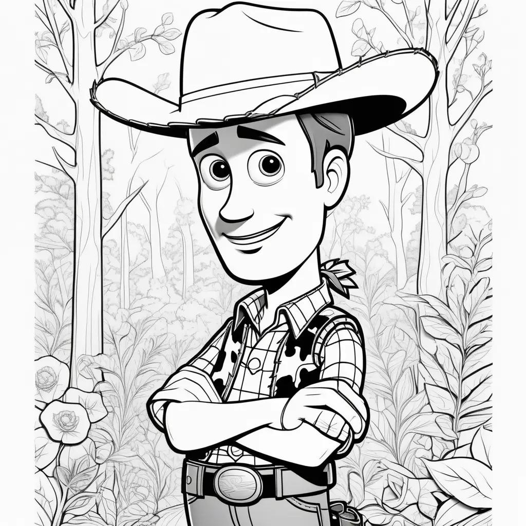 Colorful cartoon woody coloring pages for kids