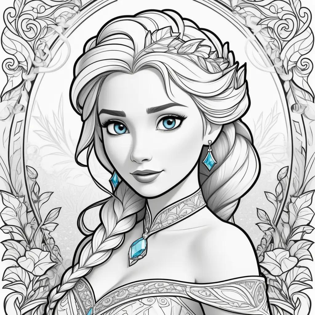 Colorful coloring pages featuring elsa from frozen