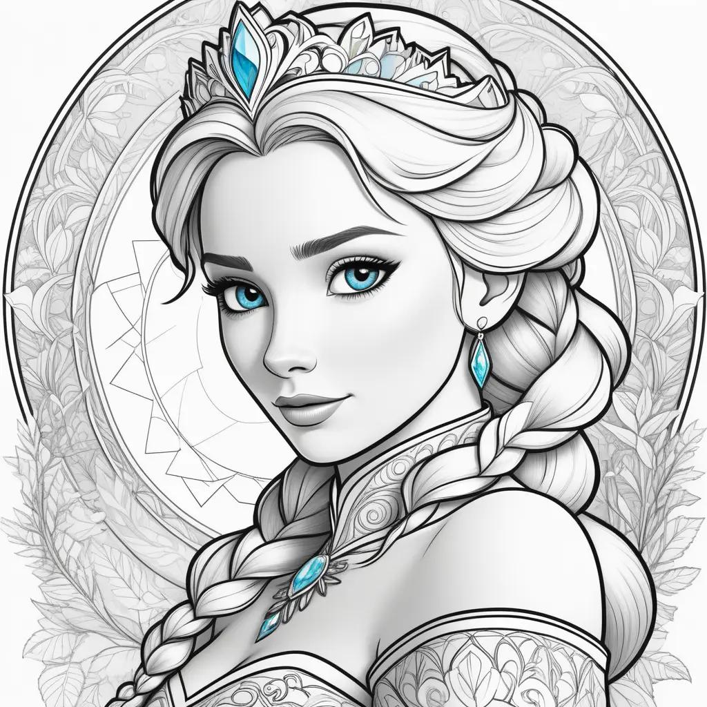 Colorful coloring pages featuring elsa from frozen