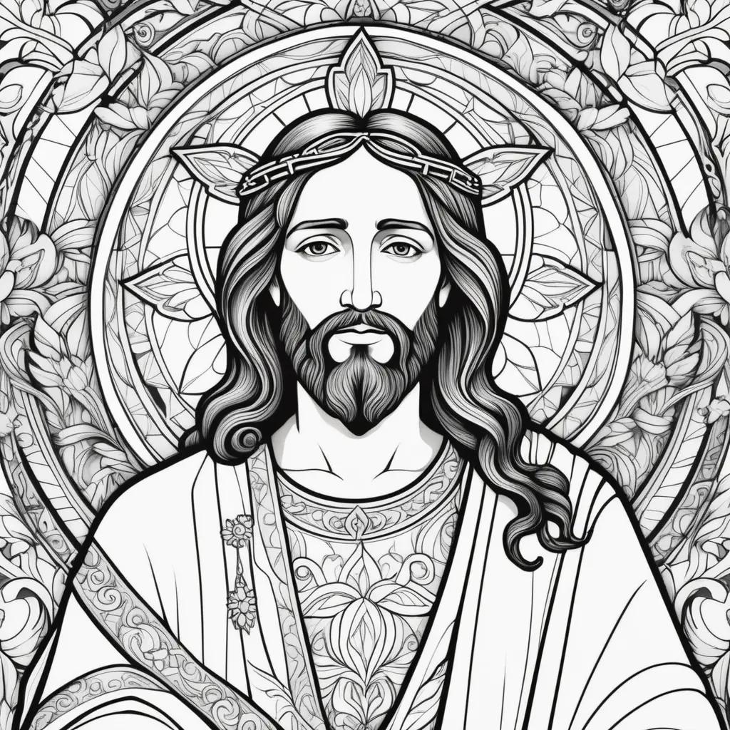 Colorful coloring pages of Jesus Christ