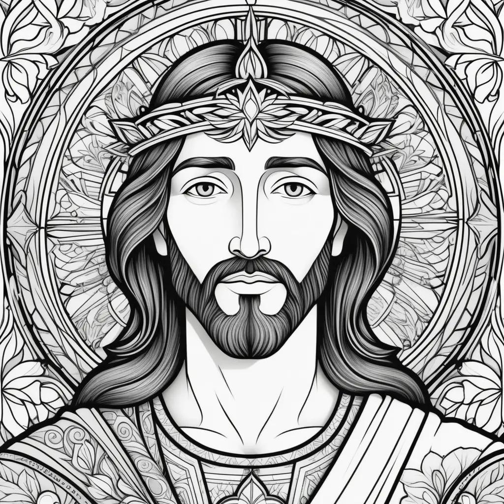 Colorful coloring pages of Jesus