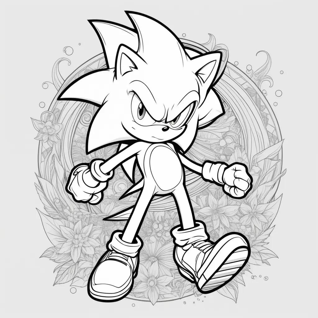 Colorful coloring pages of Sonic the Hedgehog