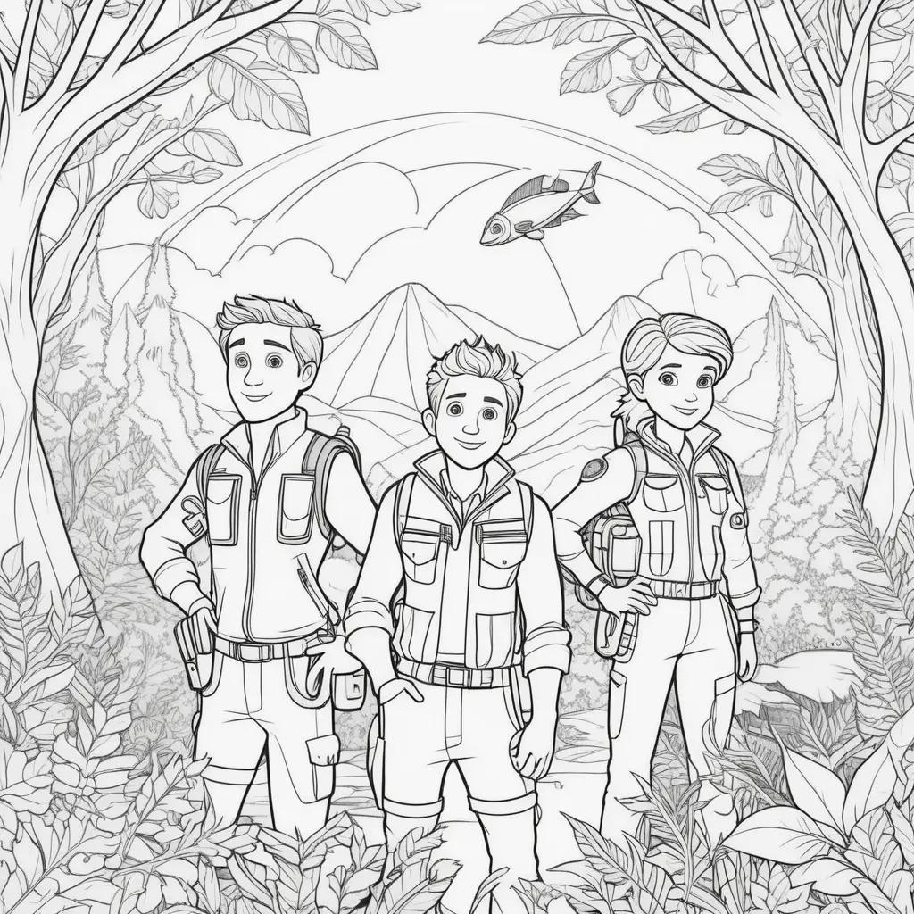 Colorful coloring pages of Wild Kratts