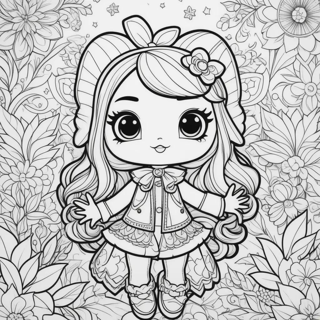 Colorful coloring pages of a lollipop girl