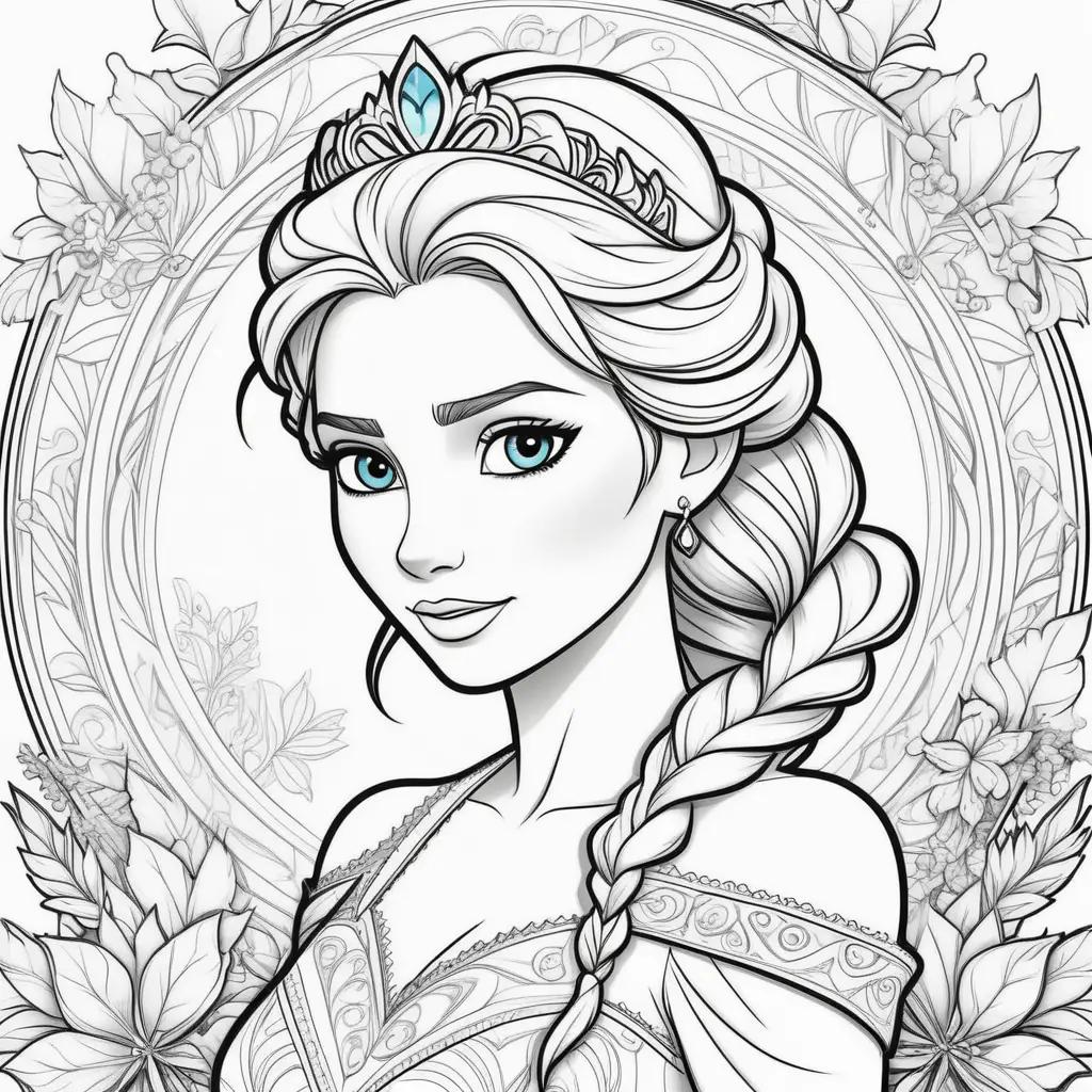 Colorful coloring pages of elsa