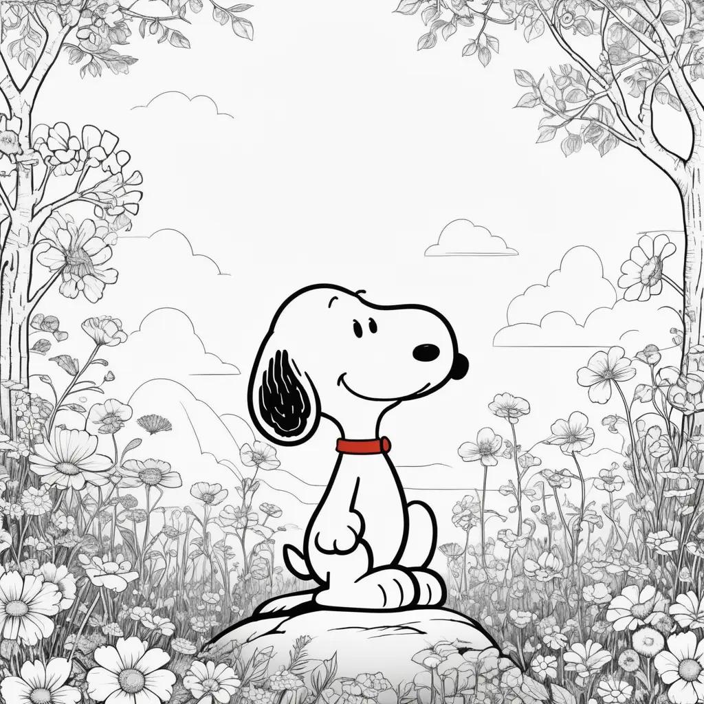 Colorful coloring pages of snoopy dog