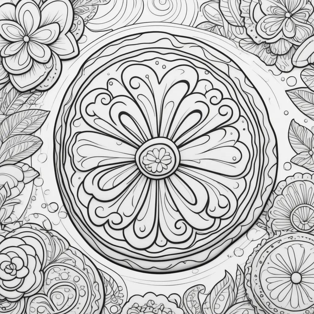 Colorful cookie coloring pages with intricate designs