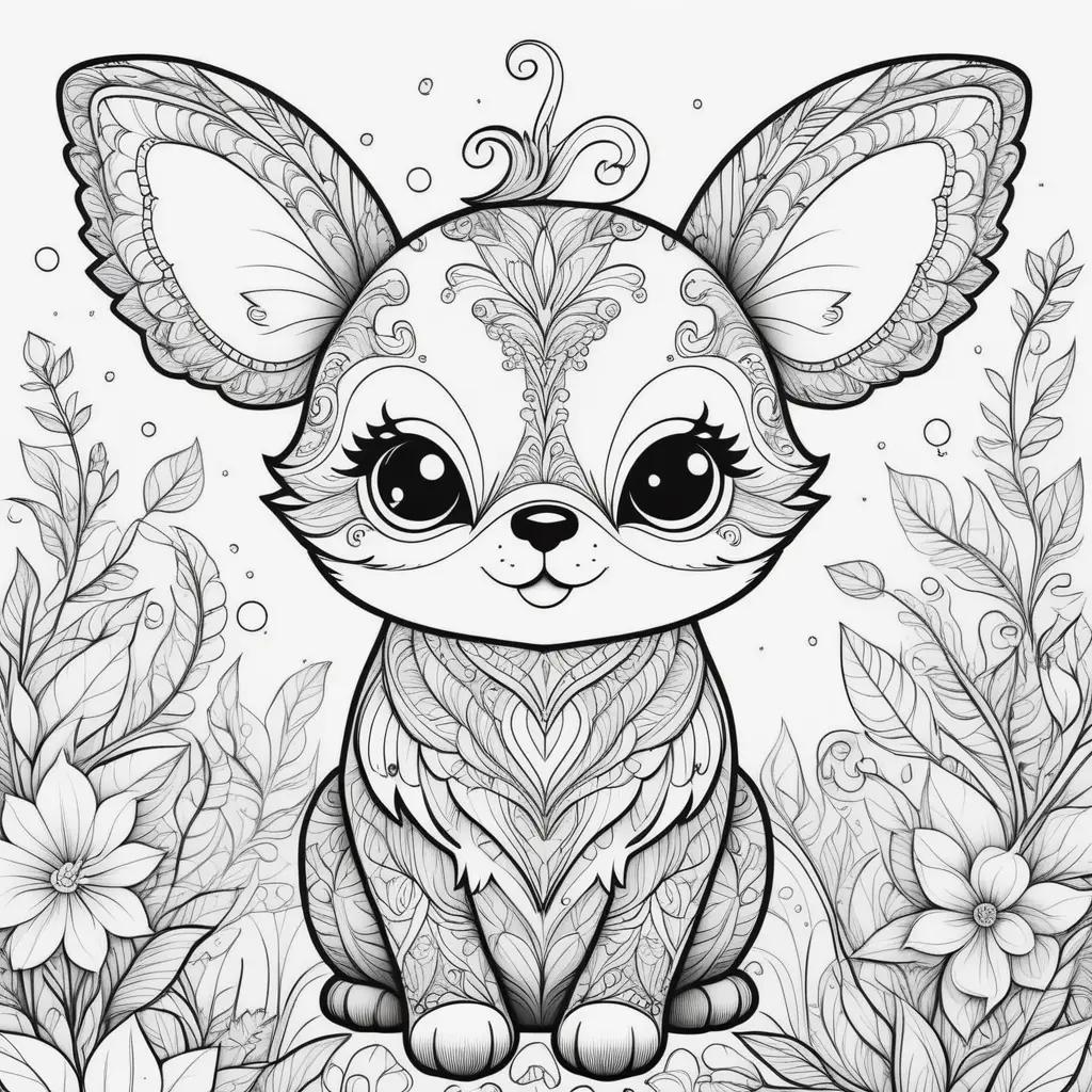 Colorful cute animal coloring pages for kids